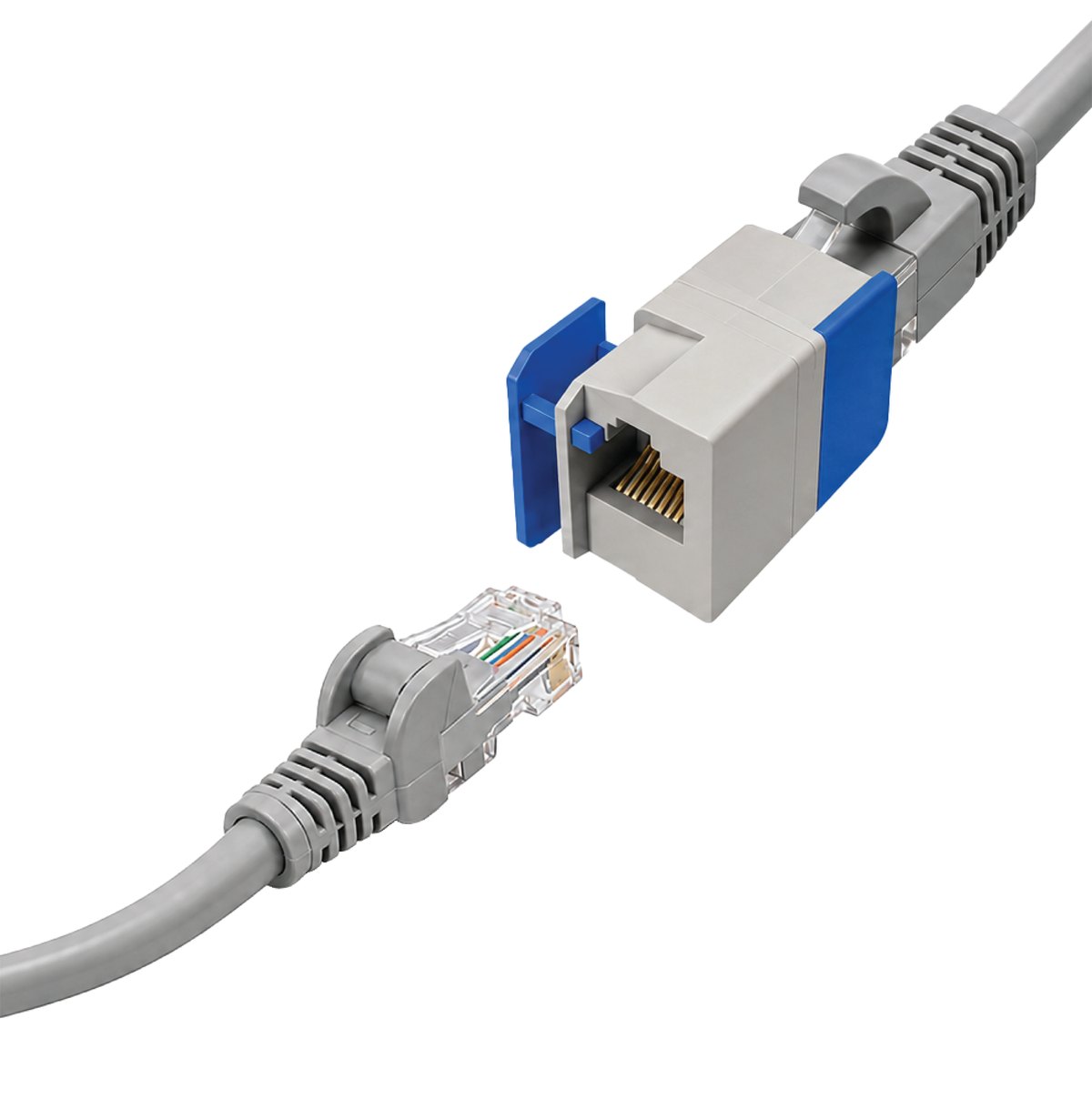 CATLOK Core locking Ethernet coupler connecting two RJ45 cables